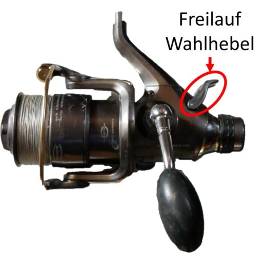 Wahlhebel Freilauf Forellenrolle